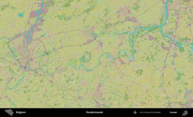 Dendermonde. Topografik İnsani Stil Haritasında Belçika 'nın idari alanı