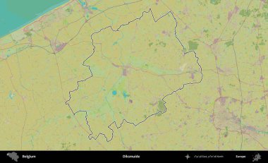 Diksmuide. Belçika 'nın idari alanı Topografik İnsani Stil Haritası' nda özetlenmiştir