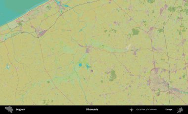 Diksmuide. Topografik İnsani Stil Haritasında Belçika 'nın idari alanı