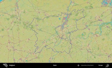 Beyler. Belçika 'nın idari alanı Topografik İnsani Stil Haritası' nda özetlenmiştir