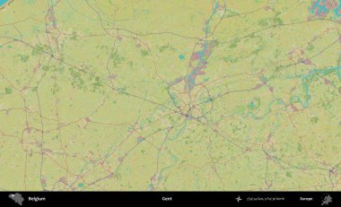 Beyler. Topografik İnsani Stil Haritasında Belçika 'nın idari alanı
