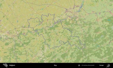 Huy. Belçika 'nın idari alanı Topografik İnsani Stil Haritası' nda özetlenmiştir
