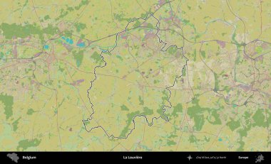 La Louviere 'de. Belçika 'nın idari alanı Topografik İnsani Stil Haritası' nda özetlenmiştir