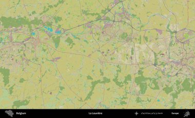 La Louviere 'de. Topografik İnsani Stil Haritasında Belçika 'nın idari alanı