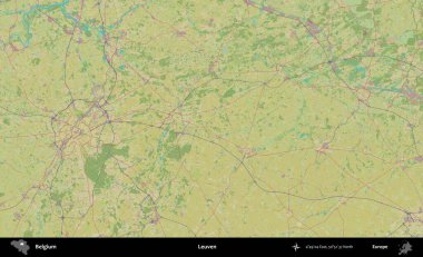 Leuven. Topografik İnsani Stil Haritasında Belçika 'nın idari alanı