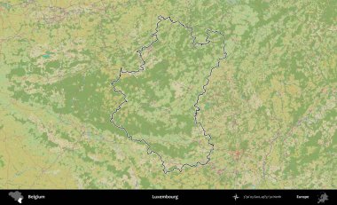 Lüksemburg. Belçika 'nın idari alanı Topografik İnsani Stil Haritası' nda özetlenmiştir