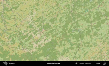 Marche-en-Famenne. Topografik İnsani Stil Haritasında Belçika 'nın idari alanı