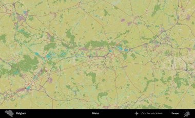Mons. Topografik İnsani Stil Haritasında Belçika 'nın idari alanı