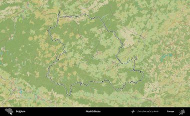 Neufchateau. Belçika 'nın idari alanı Topografik İnsani Stil Haritası' nda özetlenmiştir