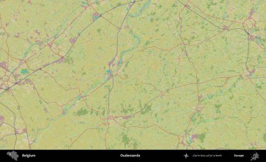 Oudenaarde. Topografik İnsani Stil Haritasında Belçika 'nın idari alanı