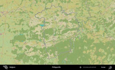 Philippeville 'de. Belçika 'nın idari alanı Topografik İnsani Stil Haritası' nda özetlenmiştir