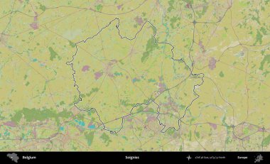 Soignies. Belçika 'nın idari alanı Topografik İnsani Stil Haritası' nda özetlenmiştir