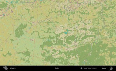Thuin. Topografik İnsani Stil Haritasında Belçika 'nın idari alanı