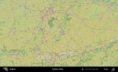 Dahi Wallon. Topografik İnsani Stil Haritasında Belçika 'nın idari alanı