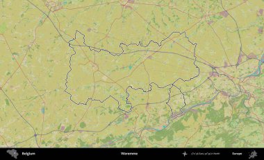 Isın. Belçika 'nın idari alanı Topografik İnsani Stil Haritası' nda özetlenmiştir