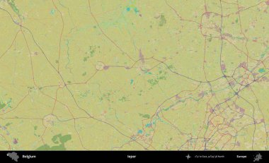 Cüzzamlı. Topografik İnsani Stil Haritasında Belçika 'nın idari alanı