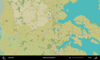 Aabenraa Kommune. Topografik İnsani Biçim Haritasında Danimarka 'nın idari alanı