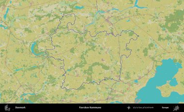 Favrskov Kommune. Danimarka 'nın idari alanı Topografik İnsani Stil Haritasında özetlenmiştir