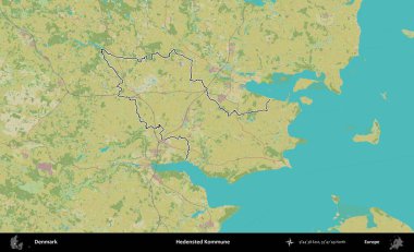 Hedensted Kommune. Danimarka 'nın idari alanı Topografik İnsani Stil Haritasında özetlenmiştir