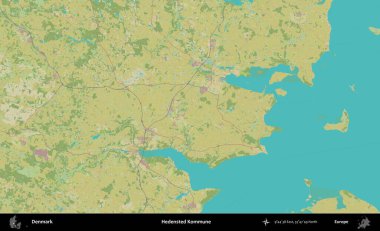 Hedensted Kommune. Topografik İnsani Biçim Haritasında Danimarka 'nın idari alanı