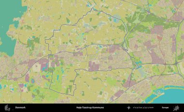 Hje-Taastrup Kommune. Danimarka 'nın idari alanı Topografik İnsani Stil Haritasında özetlenmiştir