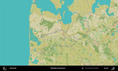 Holstebro Kommune. Danimarka 'nın idari alanı Topografik İnsani Stil Haritasında özetlenmiştir