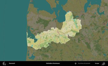Holstebro Kommune. Danimarka 'nın idari alanı koyu bir Topografik İnsani Biçim haritasına vurgulandı ve özetlendi