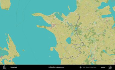 Kalundborg Kommune. Danimarka 'nın idari alanı Topografik İnsani Stil Haritasında özetlenmiştir