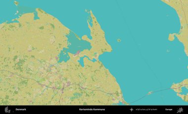 Kerteminde Kommune. Topografik İnsani Biçim Haritasında Danimarka 'nın idari alanı