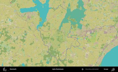 Lejre Kommune. Danimarka 'nın idari alanı Topografik İnsani Stil Haritasında özetlenmiştir