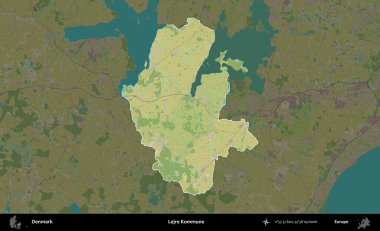 Lejre Kommune. Danimarka 'nın idari alanı koyu bir Topografik İnsani Biçim haritasına vurgulandı ve özetlendi