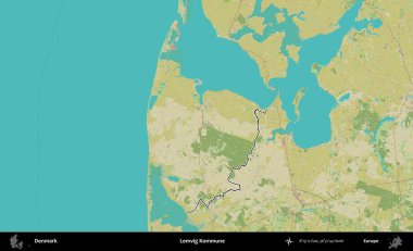 Lemvig Kommune. Danimarka 'nın idari alanı Topografik İnsani Stil Haritasında özetlenmiştir