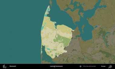 Lemvig Kommune. Danimarka 'nın idari alanı koyu bir Topografik İnsani Biçim haritasına vurgulandı ve özetlendi