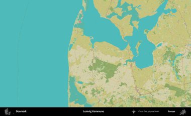 Lemvig Kommune. Topografik İnsani Biçim Haritasında Danimarka 'nın idari alanı