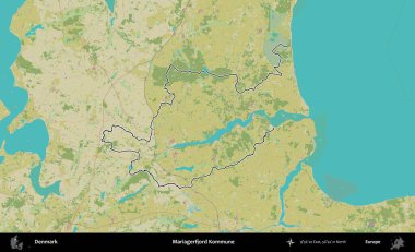 Mariagerfjord Kommune. Danimarka 'nın idari alanı Topografik İnsani Stil Haritasında özetlenmiştir