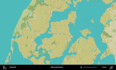 Morso Kommune. Topografik İnsani Biçim Haritasında Danimarka 'nın idari alanı
