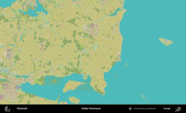 Garip Kommune. Topografik İnsani Biçim Haritasında Danimarka 'nın idari alanı