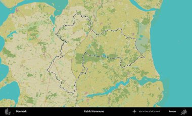 Rebild Kommune. Danimarka 'nın idari alanı Topografik İnsani Stil Haritasında özetlenmiştir