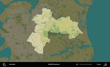 Rebild Kommune. Danimarka 'nın idari alanı koyu bir Topografik İnsani Biçim haritasına vurgulandı ve özetlendi