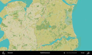 Rebild Kommune. Topografik İnsani Biçim Haritasında Danimarka 'nın idari alanı