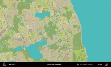 Kaba Kommune. Topografik İnsani Biçim Haritasında Danimarka 'nın idari alanı