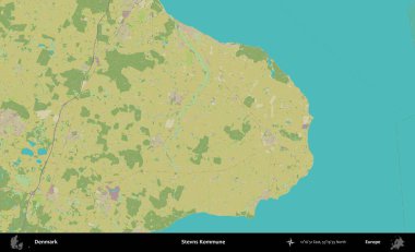 Stevns Kommune. Topografik İnsani Biçim Haritasında Danimarka 'nın idari alanı