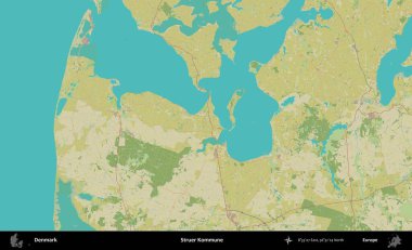 Struer Kommune. Topografik İnsani Biçim Haritasında Danimarka 'nın idari alanı