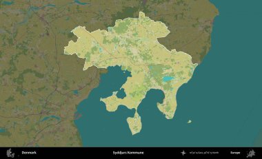 Syddjurs Kommune. Danimarka 'nın idari alanı koyu bir Topografik İnsani Biçim haritasına vurgulandı ve özetlendi