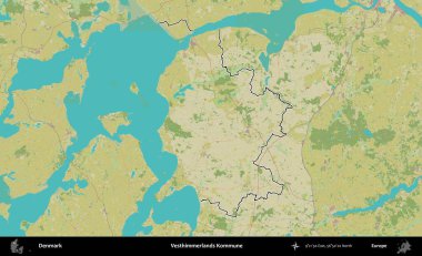 Vesthimmerlands Kommune. Danimarka 'nın idari alanı Topografik İnsani Stil Haritasında özetlenmiştir