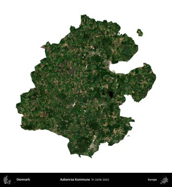 Aabenraa Kommune. Danimarka 'nın idari bölgesi, Haziran 2022' de çekilen Kopernik Nöbetçi karolarından oluşan bir uydu görüntüsü üzerinde beyaz üzerine izole edilmiştir.