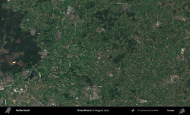 Bronckhorst. Ağustos 2019 'da çekilen Kopernik Nöbetçi karolarından oluşan uydu görüntüsü üzerinde Hollanda' nın idari bölgesi