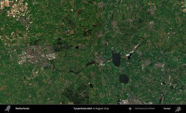 Tytsjerksteradiel. Ağustos 2019 'da çekilen Kopernik Nöbetçi karolarından oluşan uydu görüntüsü üzerinde Hollanda' nın idari bölgesi