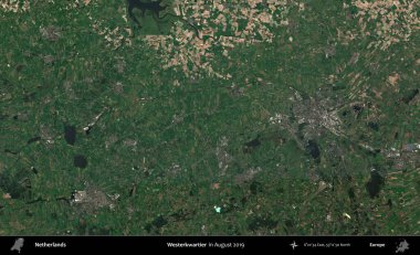 Daha batılı. Ağustos 2019 'da çekilen Kopernik Nöbetçi karolarından oluşan uydu görüntüsü üzerinde Hollanda' nın idari bölgesi
