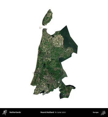 Hollanda falan yok. Hollanda idari bölgesi, Haziran 2021 'de çekilen Copernicus Sentinel karolarından oluşan bir uydu görüntüsü ile beyaza izole edilmiştir.